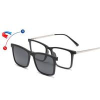 Оправа пластиковая TR90/PC + комплект из 5 поляризационных солнцезащитных насадок (клипон) на магните + кожаная сумка El Dorado EL2375