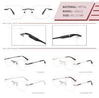 Metal rimless on screws frame for women with spring hinges LE6212-DA