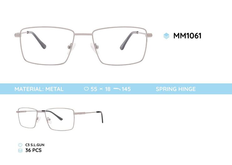 Metal men's frame for glasses MM1061
