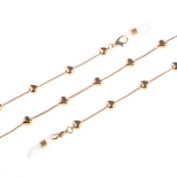 Metal non-slip chain, with peach heart, for glasses and masks GL845