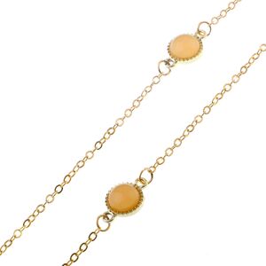 Gold-colored metal non-slip chain, with gemstone, for glasses and masks GL095