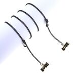 Black-colored metal non-slip chain, with pendant Love, for glasses and masks GL828