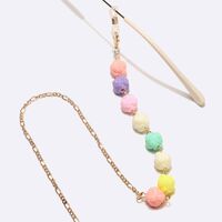 Gold-colored metal non-slip chain, with color flower, for glasses and masks GL1450