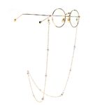 Gold-colored metal non-slip chain, with pearls, for glasses and masks GL1037