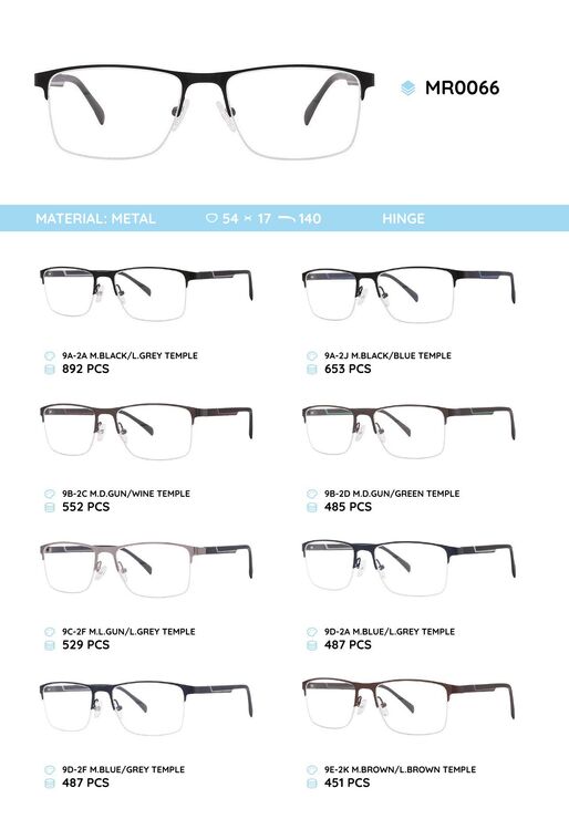 Металлическая оправа с дужками из материала TR-90 MR0066