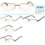 Ready-made metal frame glasses Vizzini EL1012G, block blue light, plastic lens, diopters +1.50 to +2.50 (step 0.25)