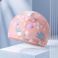 Textile waterproof swimming cap for kids 布帽-1-YU