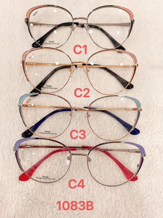Metal frame for glasses with spring hinges 1083B