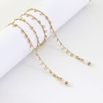 Gold-colored metal non-slip chain, with oval pearl, for glasses and masks GL998