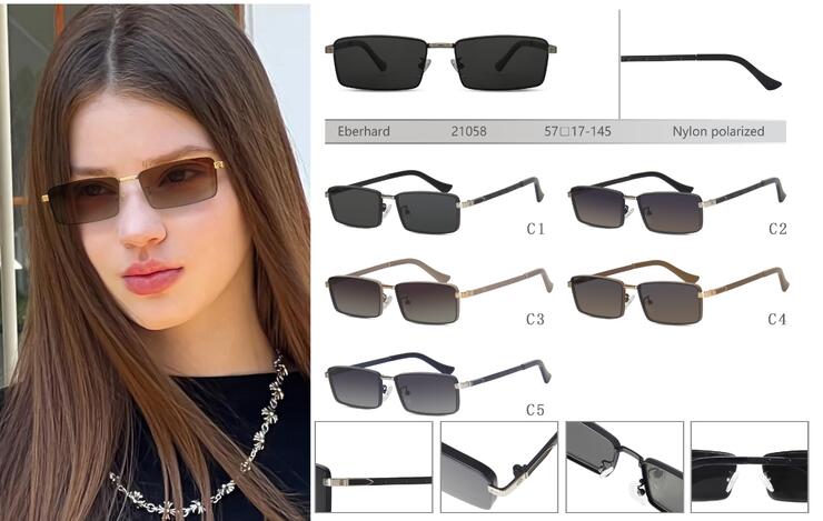 Солнцезащитные поляризационные металлические очки с нейлоновыми линзами Eberhard EH21058