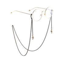 Black-colored metal non-slip chain, with pendant musical note, for glasses and masks GL833