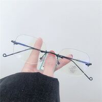 Оправа металлическая безободковая, линзы с Blue Block покрытием Santa 0735