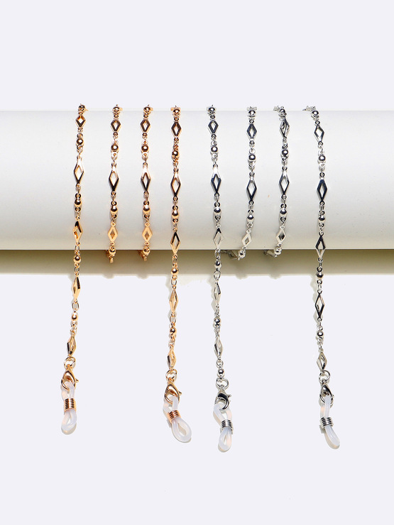 Set of two glasses chain with rhinestones and lips GM063