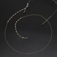 Металлическая нескользящая цепочка золотого цвета, с жемчугом, для очков и масок GL765