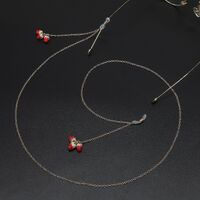 Gold-colored metal non-slip chain, with pendant strawberry, for glasses and masks GL668