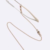 Gold-colored metal non-slip chain, with black rhinestone and pearls, for glasses and masks GL1562