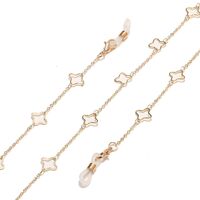 Gold-colored metal non-slip chain, with hollow flowers, for glasses and masks GL1518