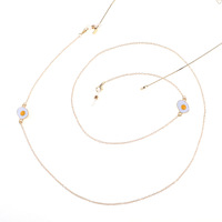 Металлическая нескользящая цепочка золотого цвета, с подвеской в виде яйца-пашот , для очков и масок GL793