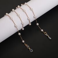 Gold-colored metal non-slip chain, with pearl, for glasses and masks GL878