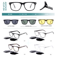 Оправа пластиковая из материала ацетат + насадка поляризационная солнцезащитная (клипон) Big City M1130S