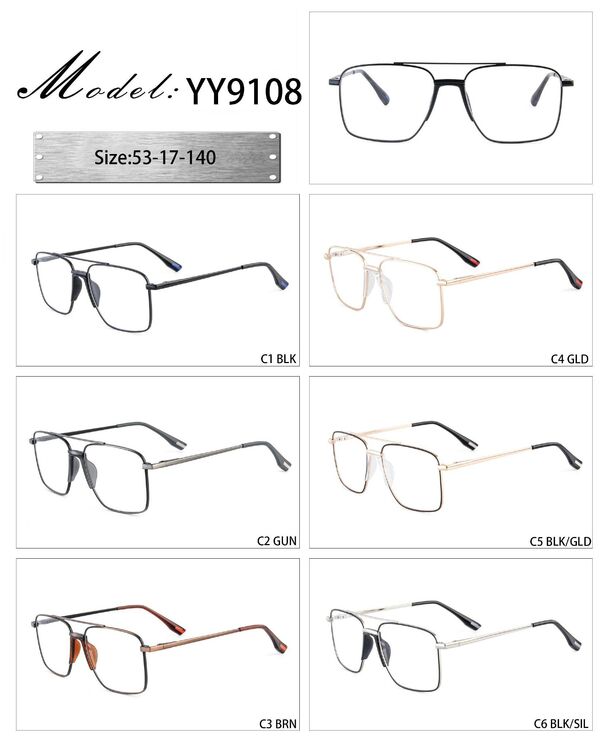 Оправа металлическая с мягким носоупором и флексом YY9108-DA