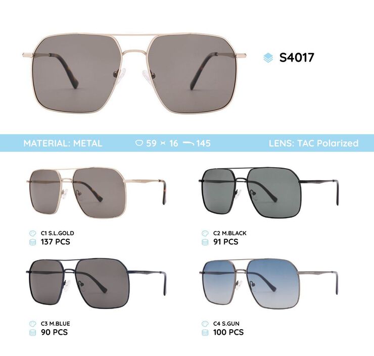 Солнцезащитные поляризационные очки в металлической оправе S4017