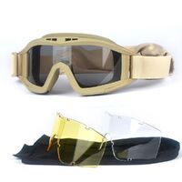 Safety shockproof tactical goggles, set with 3 lens, 战术套装-沙漠蝗虫3-DX
