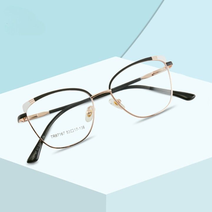 Combined frame (metal + TR90) or glasses with blue light protection, with spring hinges FA87167