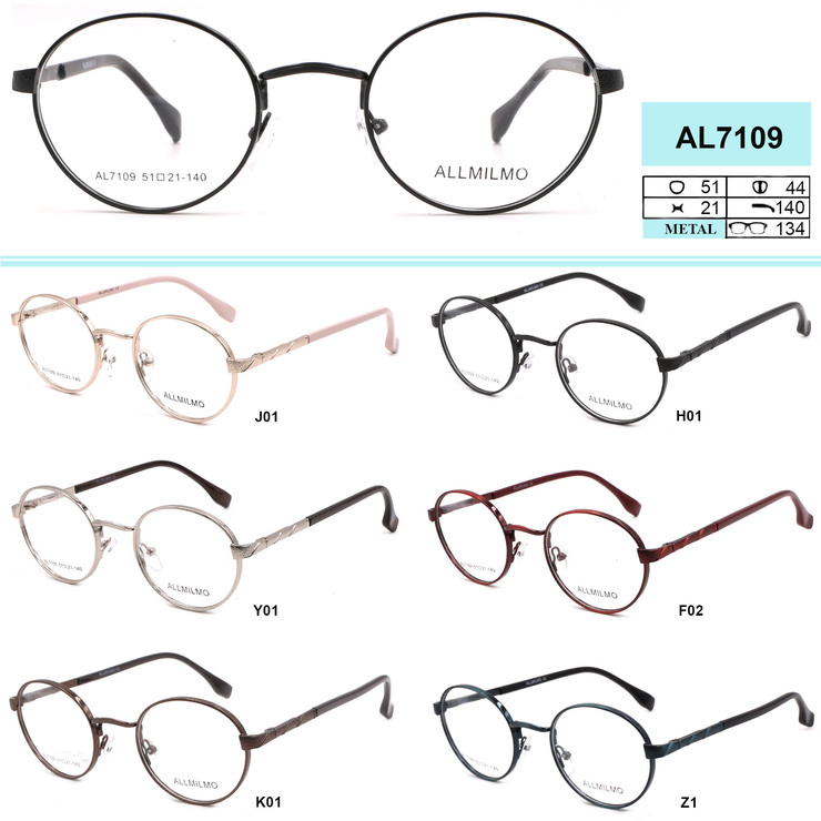 Metal eyeglass frame, material steel Allmilmo AL7109
