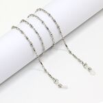 Silver-colored metal non-slip chain, with beads, for glasses and masks GL1015
