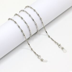 Silver-colored metal non-slip chain, with beads, for glasses and masks GL1015