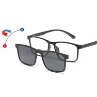 Оправа пластиковая TR90/PC + комплект из 5 поляризационных солнцезащитных насадок (клипон) на магните + кожаная сумка El Dorado EL9509