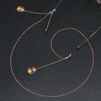 Gold-colored metal non-slip chain, with pendant rainbow, for glasses and masks GL635
