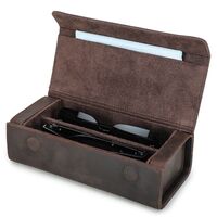 Футляр для очков и солнцезащитных очков из натуральной кожи на 2 отсека CF4006