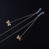 Gold-colored metal non-slip chain, with pendant bee, for glasses and masks GL893