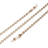 Gold-colored metal non-slip chain, with printed round, for glasses and masks GL1487