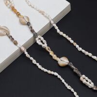 Металлическая нескользящая цепочка золотого цвета, с маленькой ракушкой, для очков и масок GL697