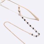 Gold-colored metal non-slip chain, with black and white crystal, for glasses and masks GL1596