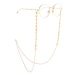 Gold-colored metal non-slip chain, with hollow crown, for glasses and masks GL882