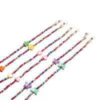 Metal glasses chain with color small daisy disc pendants GL1366