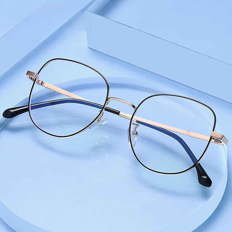 Metal glasses with blue light and UV protection 9672-2-GT