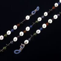 Металлическая нескользящая цепочка, с цветными кристаллами, для очков и масок GL977