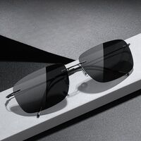 Поляризационные фотохромные солнцезащитные металлические безрамочные очки KY222100