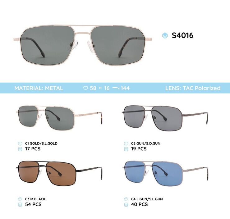 Metal frame polarized sunglasses S4016