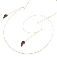 Gold-colored metal non-slip chain, with pendant wings of angel, for glasses and masks GL815