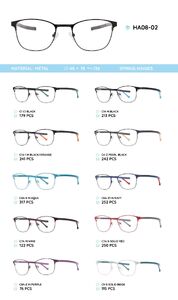 Металлическая оправа с дужками из пластика TR-90 с флексом HA08-02