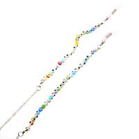 Metal non-slip chain, with round glasse beads, for glasses and masks GL178