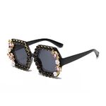 Plastic PC sunglasses with rhinestones diamond KY50361