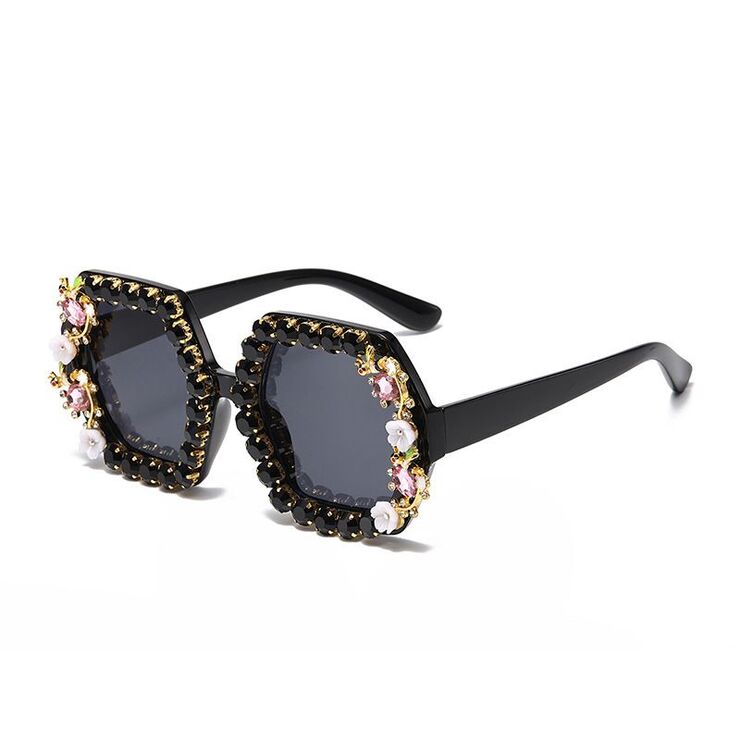 Plastic PC sunglasses with rhinestones 