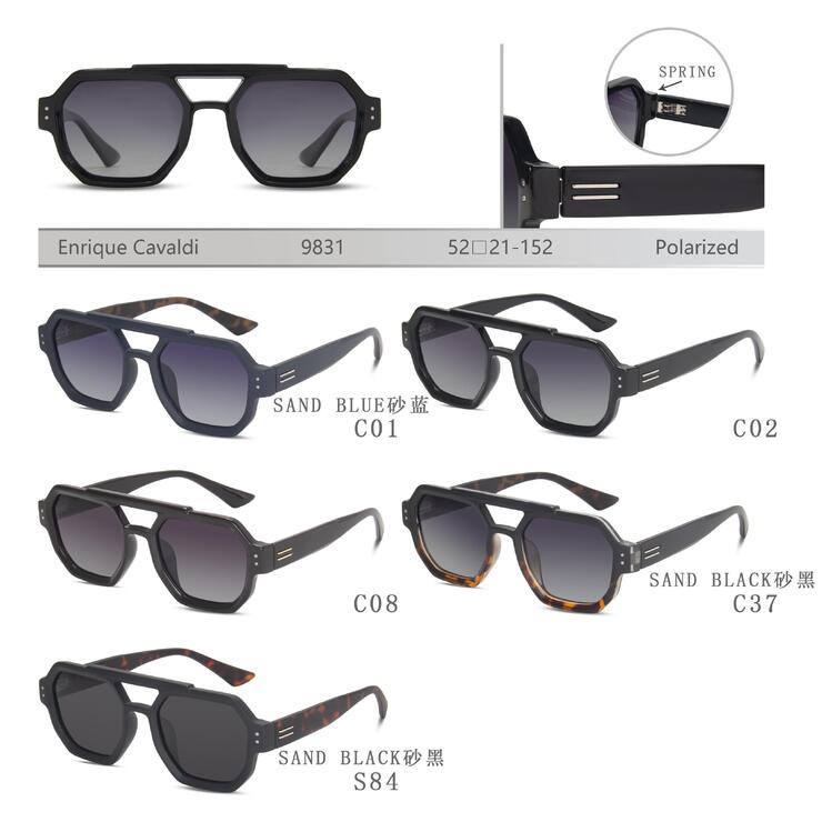Солнцезащитные поляризационные пластиковые очки с флексом Enrique Cavaldi EC9831
